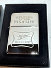 Zippo Lighter Miller Welcome To The High Life Beer Laser Etched Chrome Nib