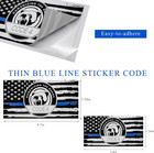4pcs Thin Blue Line Sticker Code 4  Police Support Sticker American Flag Thin Li