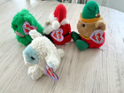 Vintage Puffkins Lot  4 Holiday Christmas Swibco Plush Stuffed Toy With Tags Le