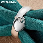 925 Sterling Silver Heart Lock Ring Women Fashion Jewelry Size 6-10