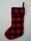 Kirklands Home Red Black Buffalo Plaid Christmas Stocking 17 