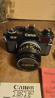 Vtg Canon Ef 35mm Film Camera 50mm   Vivtar 80-200mm Lens Weston Light Meter
