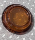Vintage Amber Glass Round Cigar Ashtray Brown 6 Inch Heavy Mid-century Euc    
