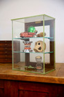 Antique Glass Display Case Store Counter Apothecary Cabinet Vintage Countertop