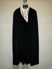 Vintage Collections Black Velvet Full Length Cape Cloak Satin Lined Made Canada 