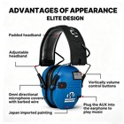 Walker Razor Electronic Shooting Ear Muff Slim Shooting Anti-noise Earphone Blue
