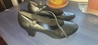 Black Character Heels Womens Size 6 5 Ankle Strap Stage Or Dance