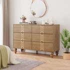 6 Drawers Dresser For Bedroom  Modern Wooden Storage Dresser Cabinet Organizer