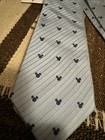Disney Parks Mickey Mouse Striped Blue Icon Striped Necktie 100  Silk Tie Nwt