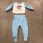 Vintage 80s Smurfs Sears Pajamas Cartoon Infant Baby 18 Months 2 Piece Outfit