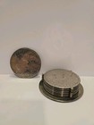 Set Of 5 Silver Plated Ornate Engraved Round Coasters