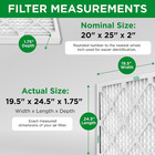 20x25x2 Merv 8 Pleated 2  Ac Furnace Air Filter  Case Of 12   Exact Size 19 5x24
