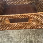 Vintage Wicker Square Small Storage Basket 12 X4 Wicker With Handles
