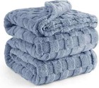 Bedsure Ashley Blue Fleece Blanket For Couch - Super Soft Cozy King Blankets