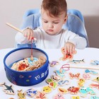 Wooden Magnetic Fishing Toy Game For Kids Ages 3  Marine Animal Learning Set