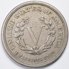 1883 No Cents Liberty V Nickel Fine  f 