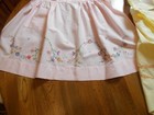 Vintage Set Of 2 Hand Embroidered Pink And Yellow Aprons Good Cond