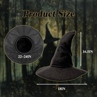 Gagift World Witch Hat  18in Wizard Hat For Adults And Teens Large  Black