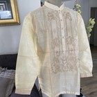 Embroidered Cream Barong Tagalog 3xl Filipino Formal Attire