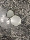 Vintage Enamel Compact Makeup Mirror Pink Jeweled Rhinestone Glasses Cell Phone