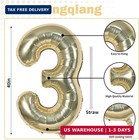 Champagne Gold Number 30 Balloons  40 Inch Light Gold Foil Number 3   0 Balloons