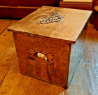 Antique Brass Art Nouveau Log Or Coal Box 16 X 13 5 X 12 Inches