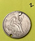 Victorian Love Token 1887  Dime Ernest With Fancy Engraving