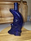 10 5  Tall Cobalt Royal Blue Half Moon Shaped Glass Bottle