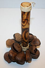 Hand Crafted Natural Bamboo   Chestnut Seeds Shaker Rattle Maraca Pangi Seeds