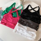 Yoga Tank Tops Women Fitness Crop Top Shockproof Sports Bras Training Sleeveless