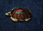 Vintage Estee Lauder Amber Enamel Turtle Cinnabar Solid Perfume Compact