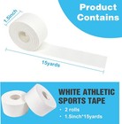 Premium Sports Tape Athletic  2 Rolls White Adhesive Tape Medical For