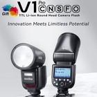Us Godox V1pro C Ttl Hss Li-ion Round Head Camera Flash Speedlite For Canon