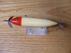 Beautiful Vintage Original Heddon Glass Eye Model 170 Sos Red White Excellent