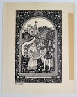 2 Beautiful Original 1959 Pen   Ink Illustration Drawings - Medieval Subjects