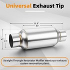 Inlet Outlet Muffler Resonator Stainless Steel Exhaust Replacement