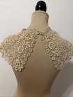 Antique Irish Crochet Lace Collar Victorian Edwardian Handmade Floral Lace Yoke