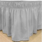 Silver Solid 625 Tc Egyptian Cotton Wrap Around Ruffle Bed Skirt All Size Drop