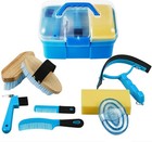 9 Pieces Horse Grooming Kit With Organizer     Curry Comb  Hard   Soft Brushes    
