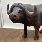 Vtg African Hand Carved Water Buffalo Ebony Wood  Heavy Extremely 7   x4   x11   