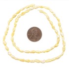 Pastel Yellow Vintage Japanese Rice Pearl Beads 3mm Oval 16 Inch Strand