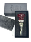 Versace Rosenthal Crystal Medusa Wine Bottle Stopper 5  Original Box   Red