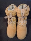 Timberland 650 Gold Leather Ankle Pull On Shearling Boot Winter Women Shoes 7 5m
