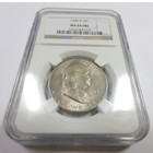 1948 D Ngc Ms64 Fbl - Silver Ben Franklin Half Dollar 50c Us Coin  59228a