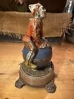Antique American J    E  Stevens Cast Iron Clown On Globe Mechanical Bank C 1890