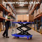 Hydraulic Lift Table Cart  330 500 770 1100 Lbs Scissor Lift Table With Wheels