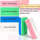 4-piece Large Square Sponge Nail Buffer Block  4 Way File And Colorful