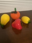 Murano Style Glass Fruit Strawberry Orange Lemon Pear Art Glass Style