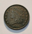 1834 Classic Head Early Copper Half Cent