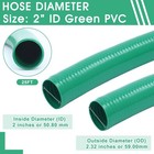 25 Ft X 2  Id Suction Hose Heavy Duty Green Pvc Suction Water Hose For Water    